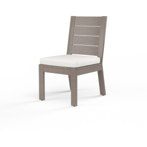 Laguna Armless Dining Chair in Canvas Flax, No Welt