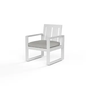 Newport Dining Chair in Cast Silver, No Welt