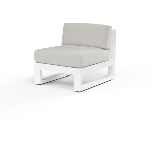 Newport Armless Club Chair in Cast Silver, No Welt