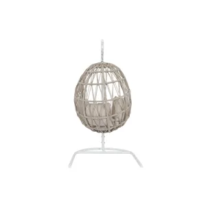 Dana Rope Hanging Club Chair in Linen Canvas w/ Self Welt