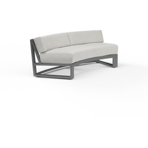 Redondo Curved Sofa in Cast Silver, No Welt