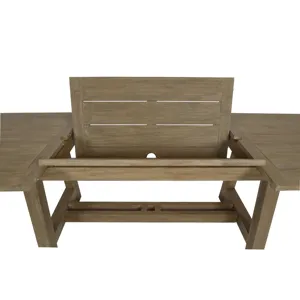 Coastal Teak Dining Table with Leaf Extension