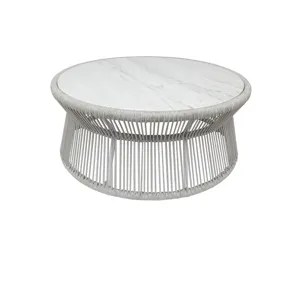 Miami Coffee Table with Honed Cararra Marble Top