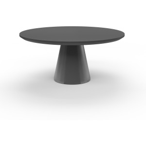 Bazaar Pedestal Dining Table, Dark Gray Finish