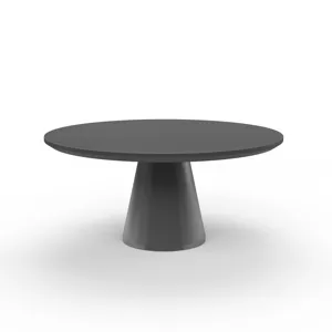 Bazaar Pedestal Dining Table, Dark Gray Finish
