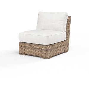 Havana Armless Club in Canvas Flax w/ Self Welt