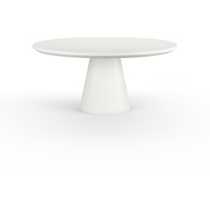 Bazaar Pedestal Dining Table, Bone Finish