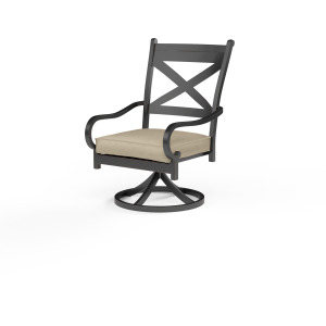 Monterey Swivel Dining Chair in Linen Stone w/ Selt Welt