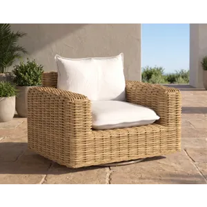 Playa Swivel Club Glider in Soothe Pearl w/ Flange Welt