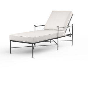 Provence Chaise Lounge in Canvas Flax w/ Self Welt