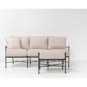 Provence Ottoman in Canvas Flax w/ Self Welt