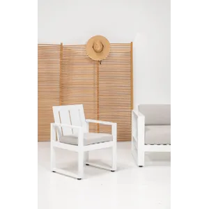 Newport Dining Chair in Cast Silver, No Welt