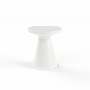 Bazaar GRC Round End Table, Bone Finish