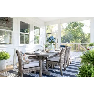 Havana Dining Chair in Canvas Flax w/ Self Welt