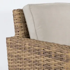 Havana Swivel Club Glider in Canvas Flax w/ Self Welt