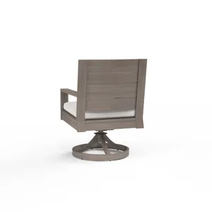 Laguna Swivel Dining Chair in Canvas Flax, No Welt