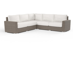 Montecito Coronado Sectional in Canvas Flax w/ Self Welt