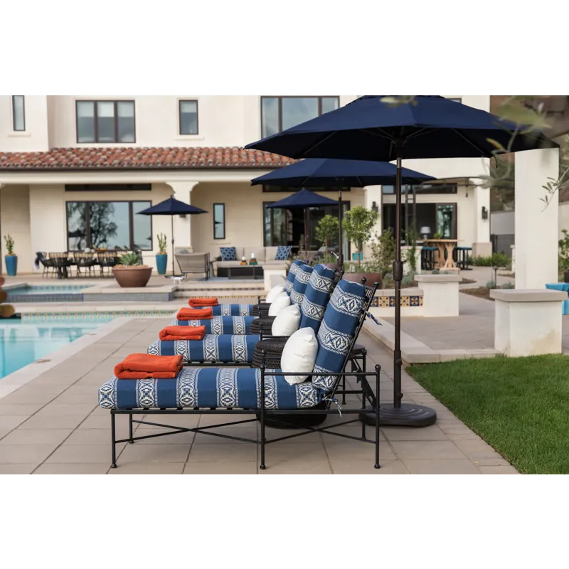 Provence Chaise Lounge in Canvas Flax w/ Self Welt