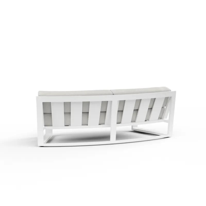 Newport Curved Sofa in Cast Silver, No Welt