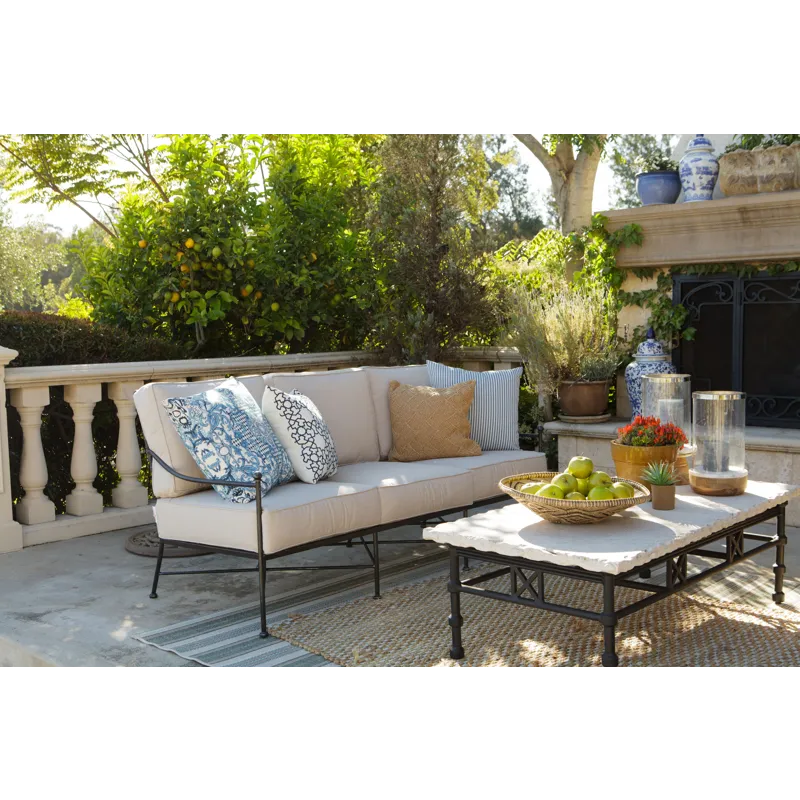 Provence Sofa in Canvas Flax w/ Self Welt