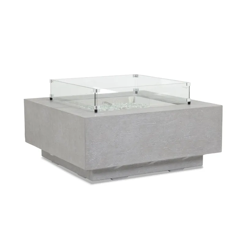 Gravelstone Square Fire Table w/ Glass Surround