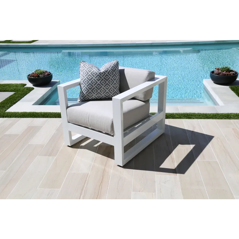 Newport Club Chair in Cast Silver, No Welt