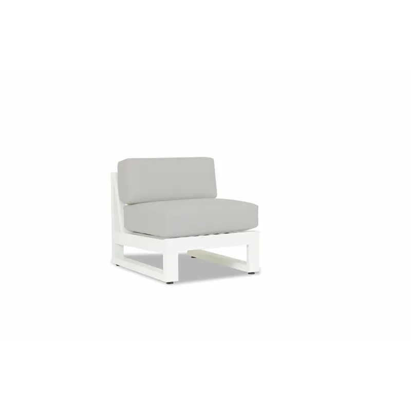 Newport Armless Club Chair in Cast Silver, No Welt