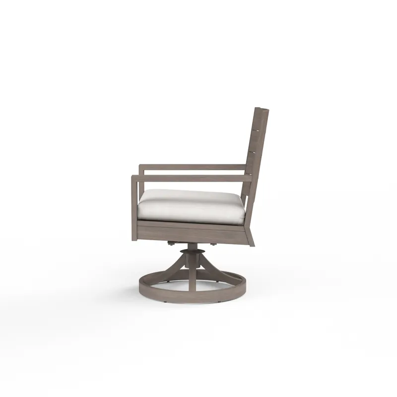 Laguna Swivel Dining Chair in Canvas Flax, No Welt