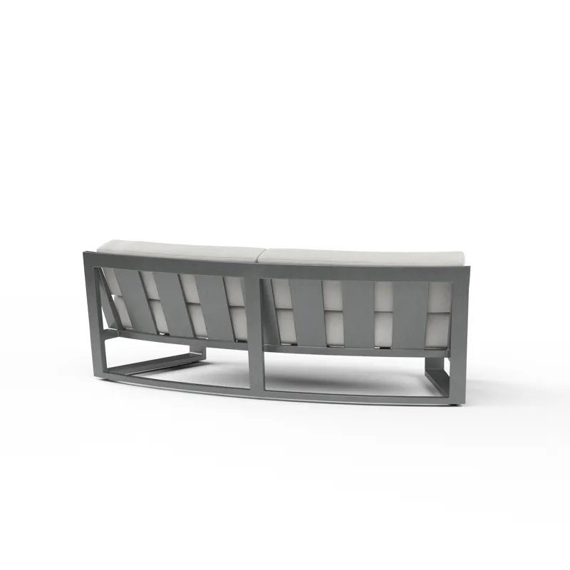 Redondo Curved Sofa in Cast Silver, No Welt