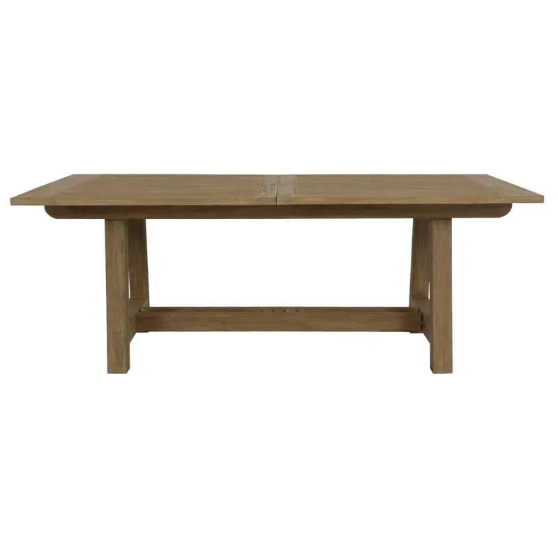 Coastal Teak Dining Table with Leaf Extension