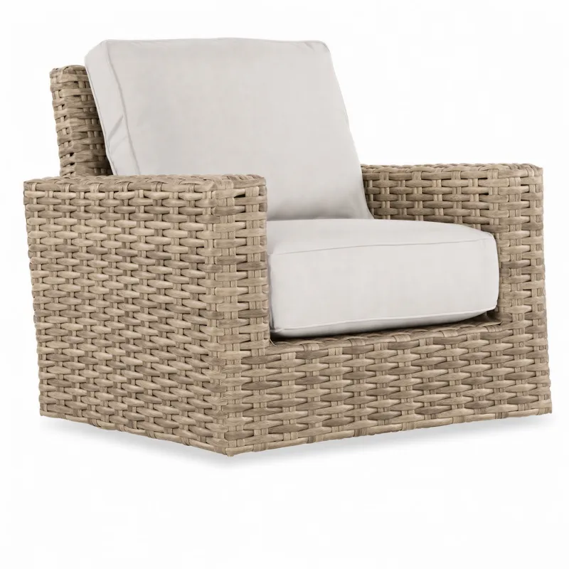 Havana Swivel Club Glider in Canvas Flax w/ Self Welt