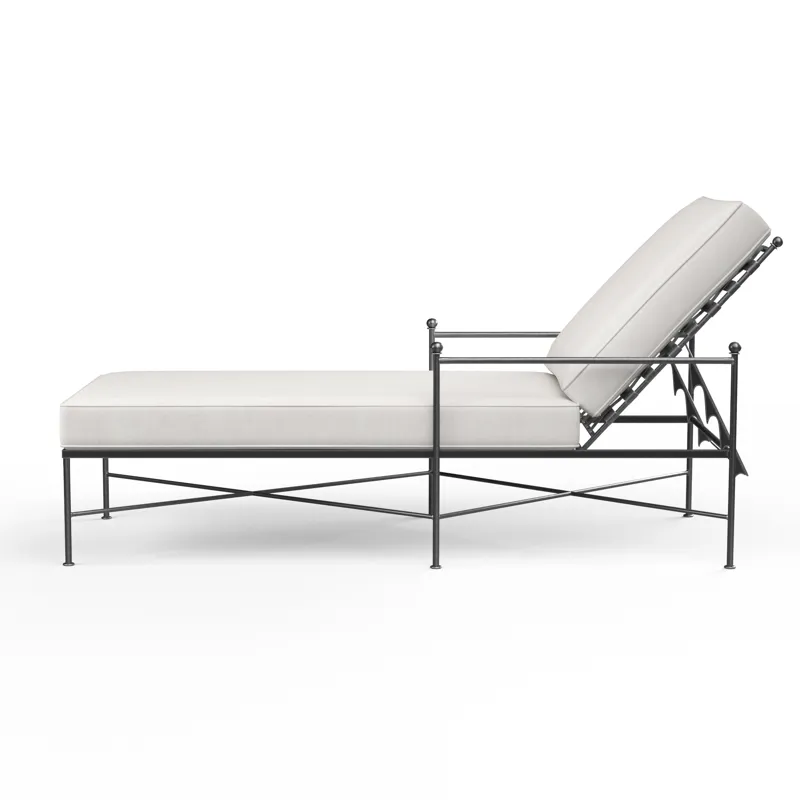 Provence Chaise Lounge in Canvas Flax w/ Self Welt