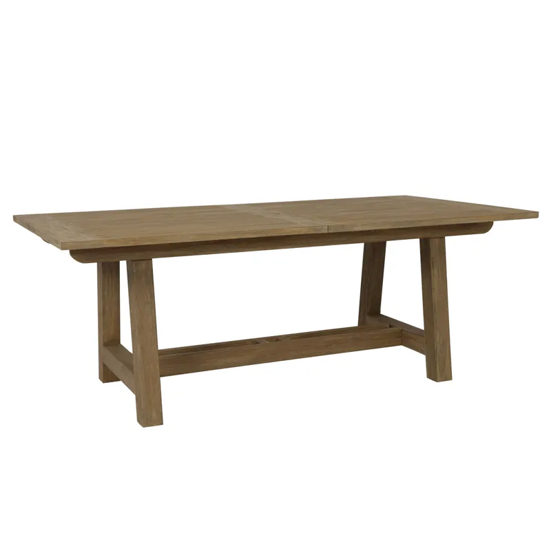 Coastal Teak Dining Table with Leaf Extension