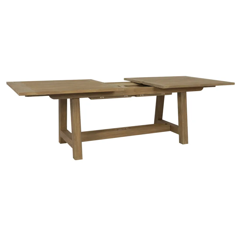 Coastal Teak Dining Table with Leaf Extension