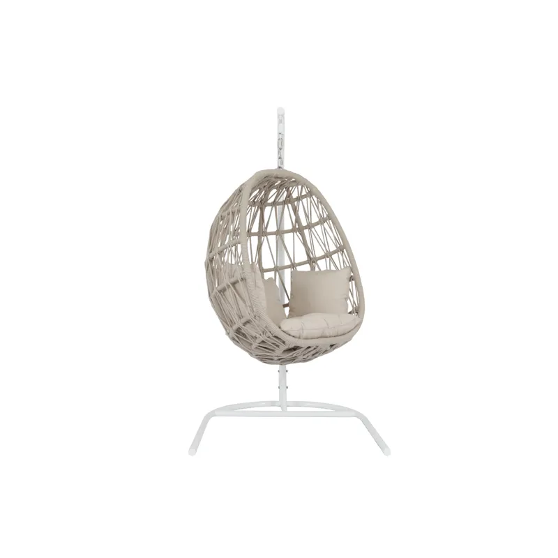 Dana Rope Hanging Club Chair in Linen Canvas w/ Self Welt
