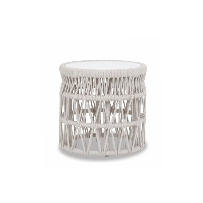 Dana End Table with Honed Carrara Marble Top