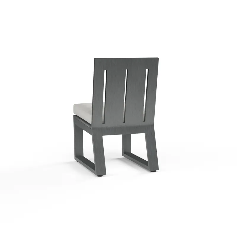 Redondo Armless Dining Chair in Cast Silver, No Welt