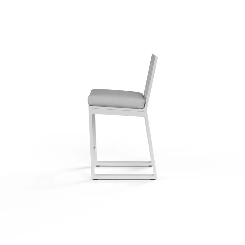 Newport Counter Stool in Cast Silver, No Welt