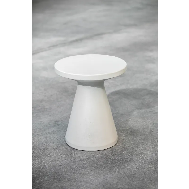 Bazaar GRC Round End Table, Bone Finish
