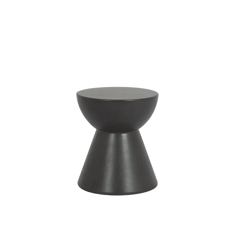 Bazaar GRC Round End Table, Dark Gray Finish