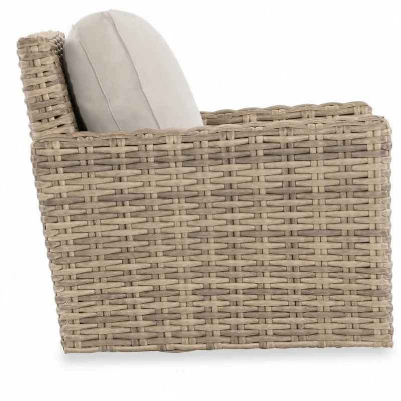 Havana Swivel Club Glider in Canvas Flax w/ Self Welt