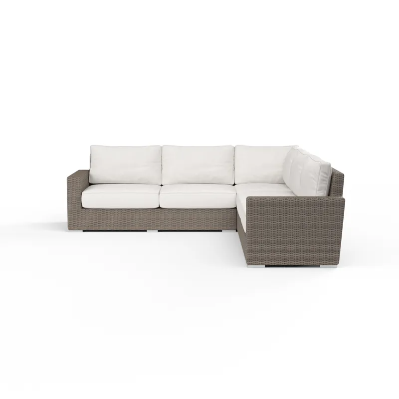 Montecito Coronado Sectional in Canvas Flax w/ Self Welt