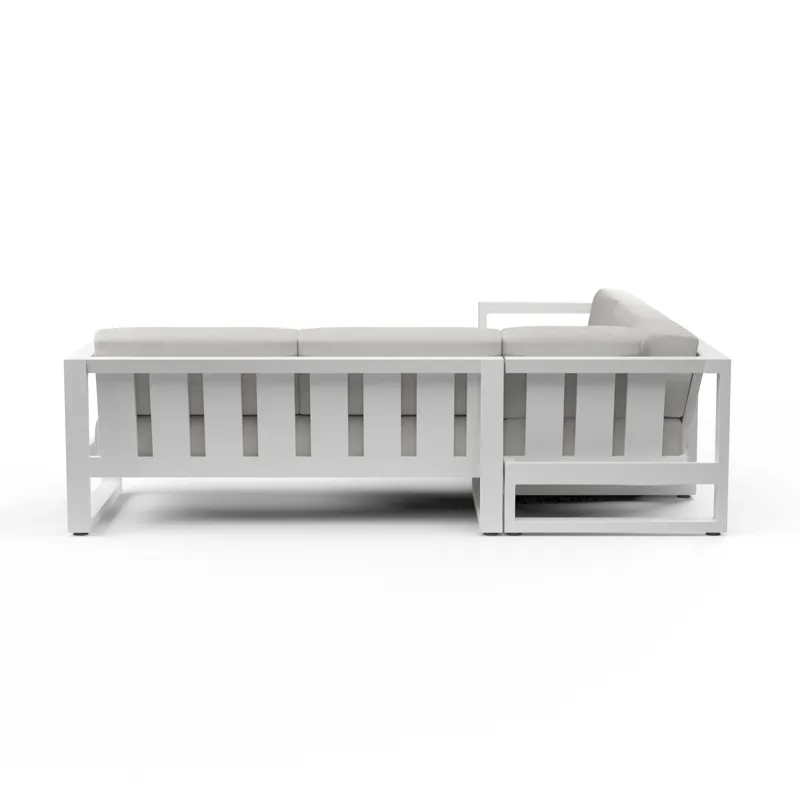 Newport Sectional in Cast Silver, No Welt