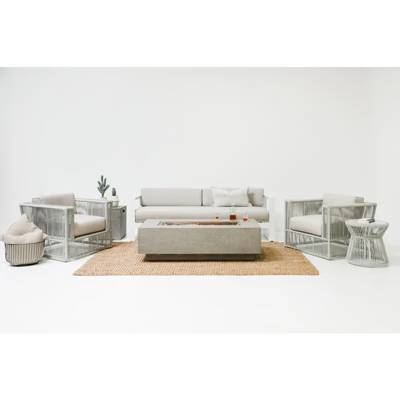 Miami End Table with Honed Carrara Marble Top