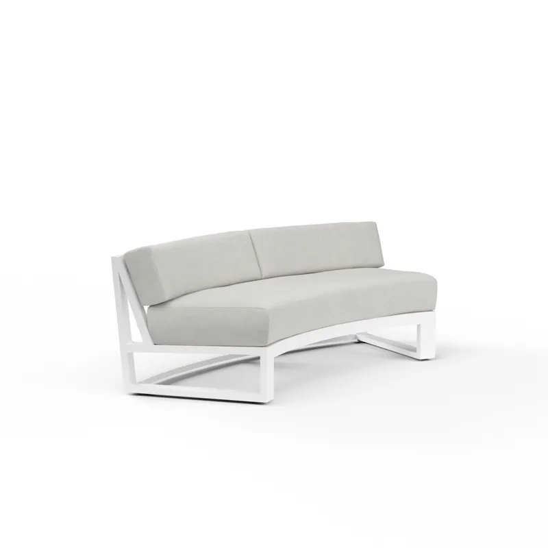 Newport Curved Sofa in Cast Silver, No Welt