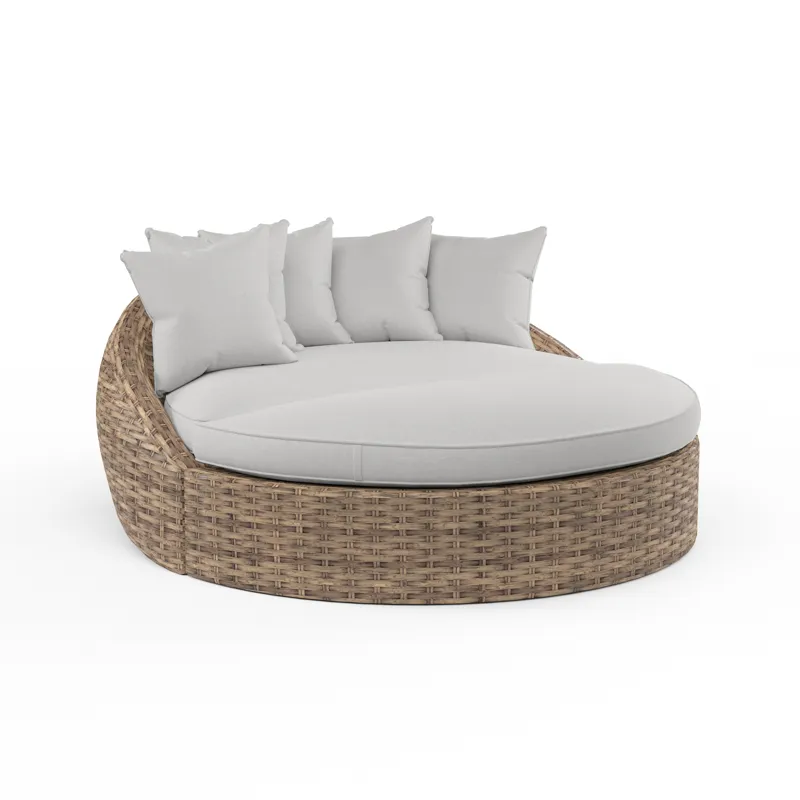 Havana Round Daybed in Canvas Granite w/ Self Welt