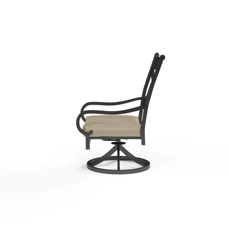 Monterey Swivel Dining Chair in Linen Stone w/ Selt Welt