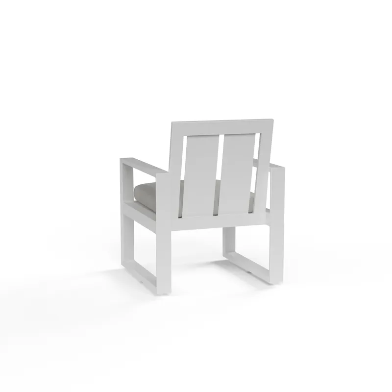 Newport Dining Chair in Cast Silver, No Welt