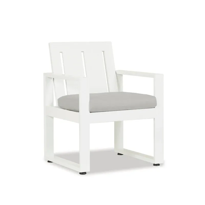 Newport Dining Chair in Cast Silver, No Welt