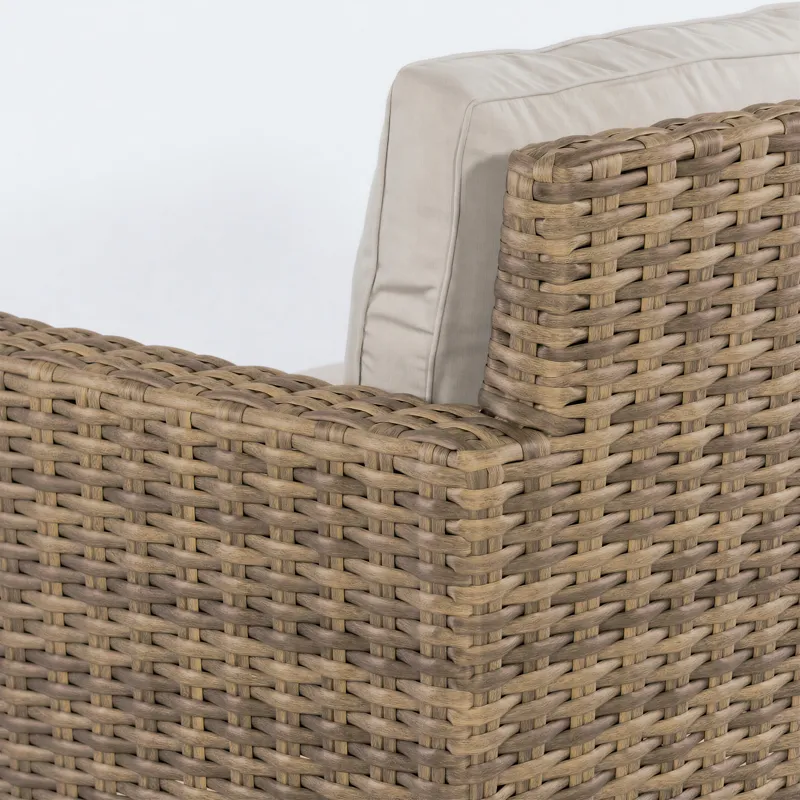 Havana Swivel Club Glider in Canvas Flax w/ Self Welt